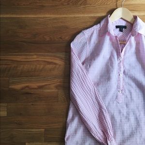 00 JCrew pink gingham popover