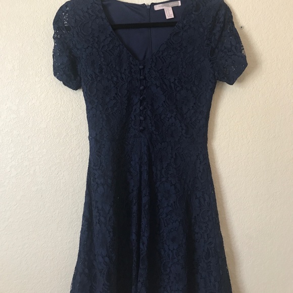 Navy floral lace dress - Picture 2 of 3