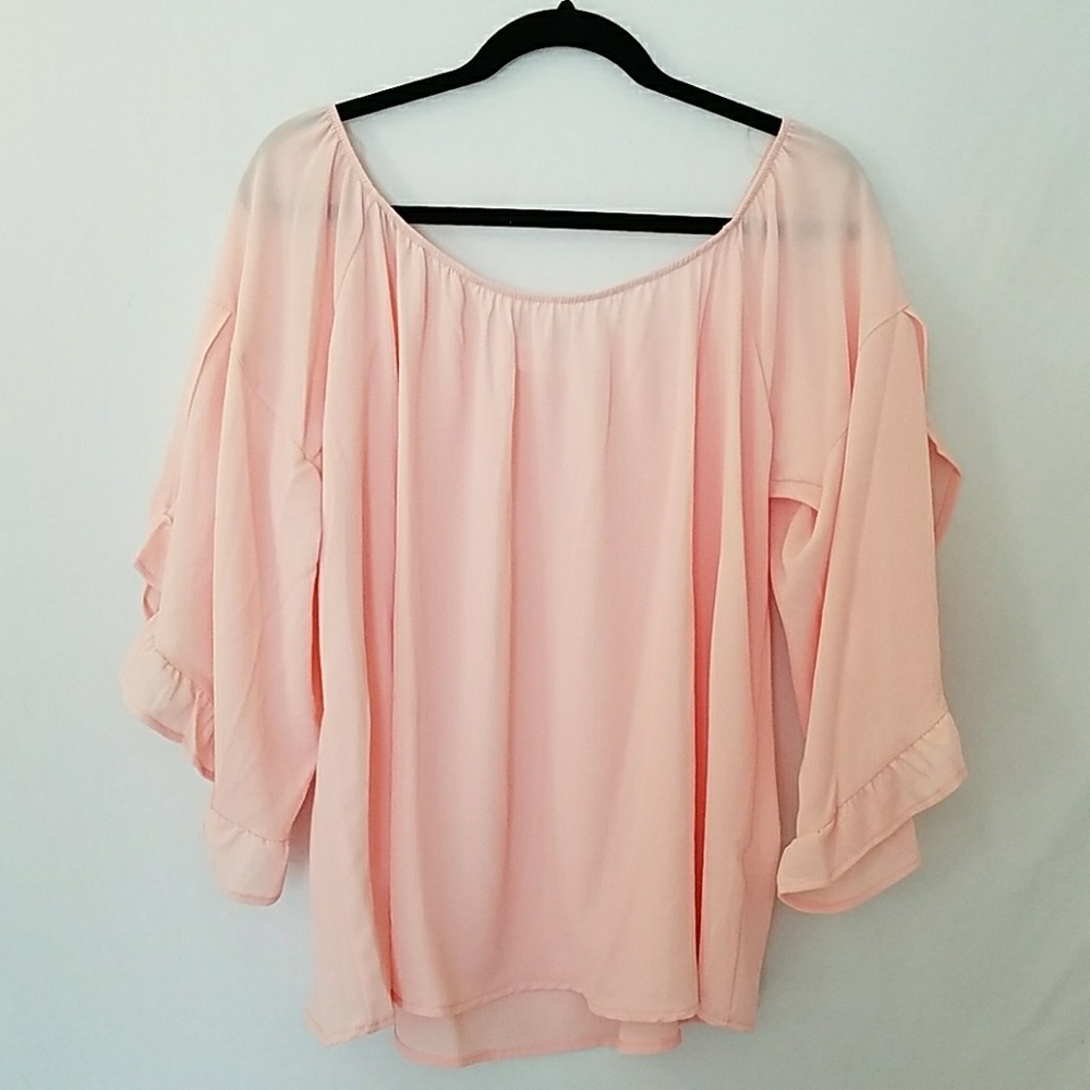 Pink Ruffle Sleeve