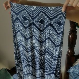 Navy and White Maxi Skirt