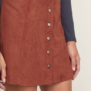Abercrombie & Fitch suede a line button up skirt