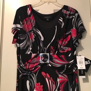 Perceptions Black/Fuschia Knit Dress