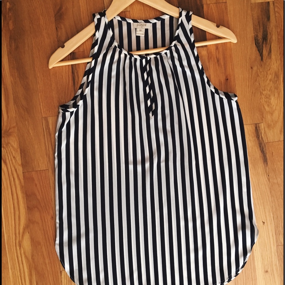 JCrew 00 striped keyhole top