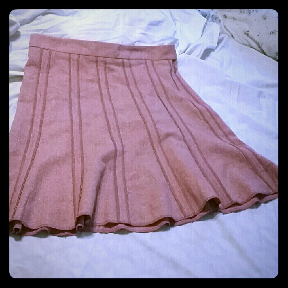 Lined pink flare skirt
