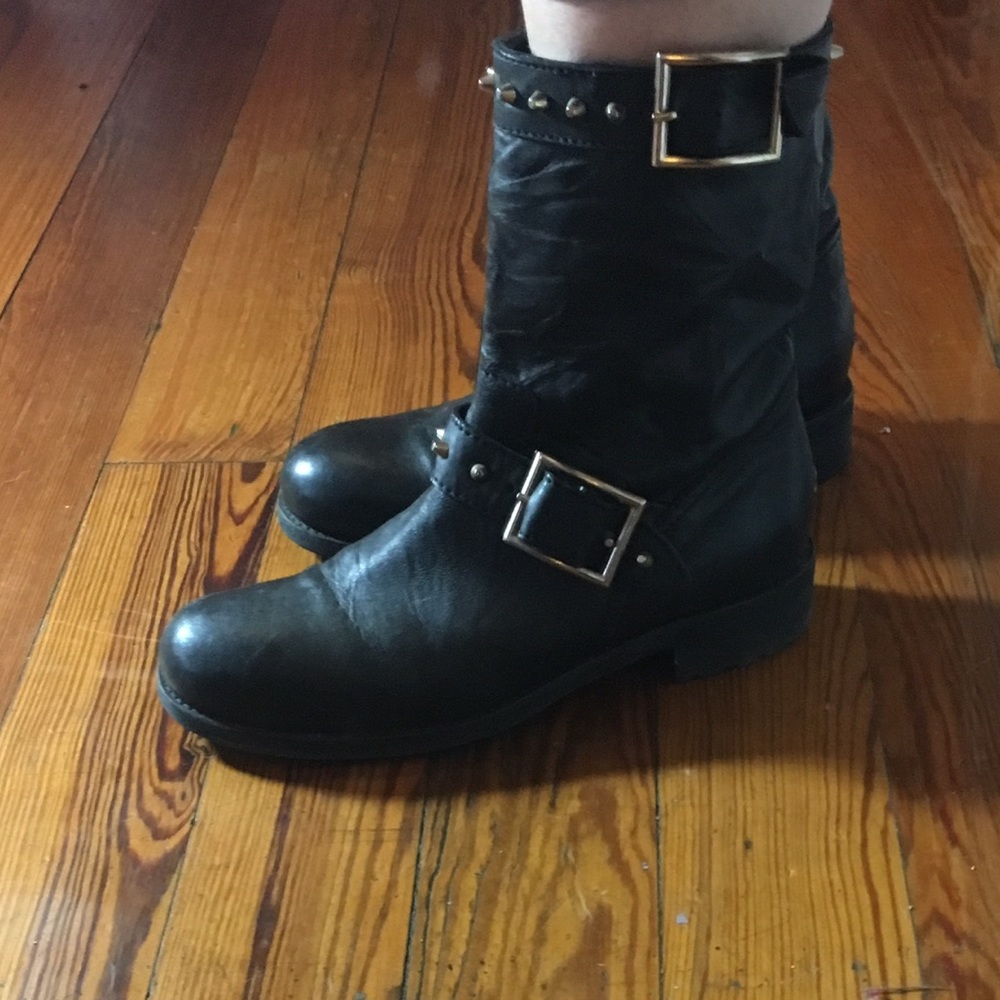 Jimmy Choo "Dash" studded leather moto boot