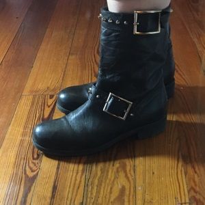 Jimmy Choo "Dash" studded leather moto boot