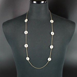 Anthropology Beaded Flower Long Necklace