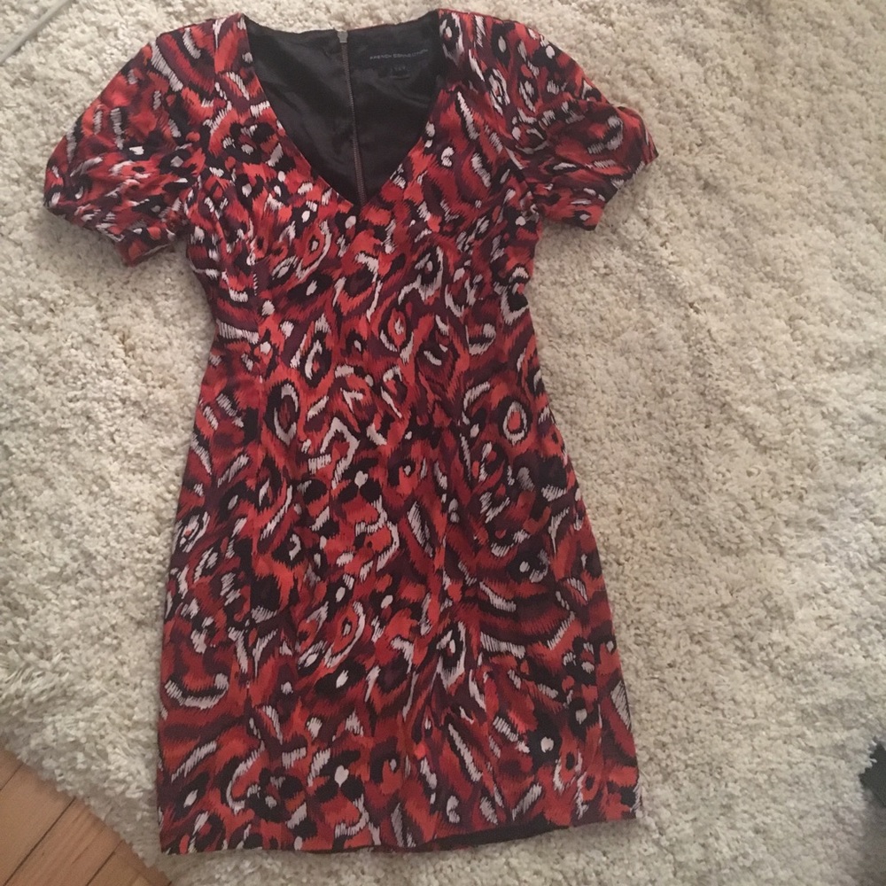 Tiger print French connection dress 0 xs red