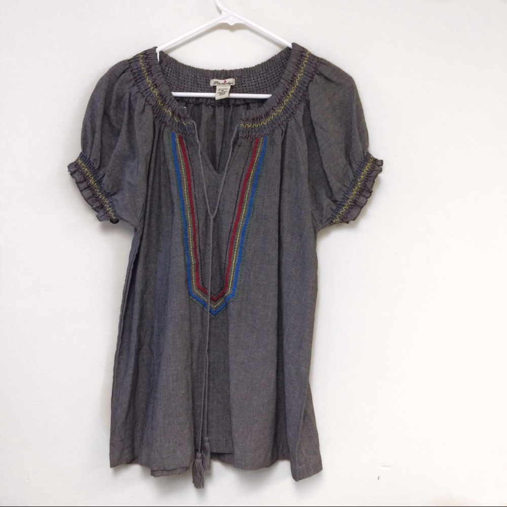 Charcoal gray off the shoulder top