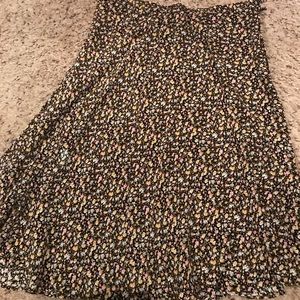 Black floral skirt