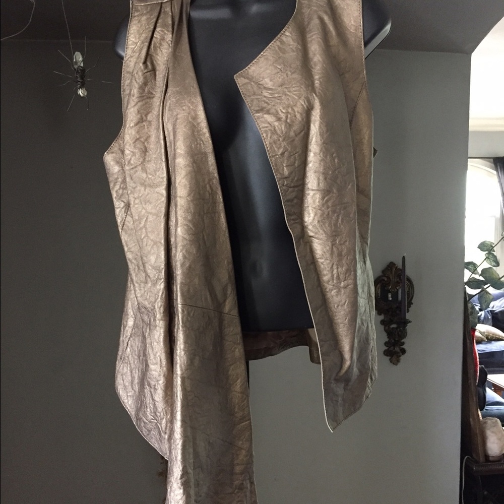 Catherine Malandrino Gold Leather Vest