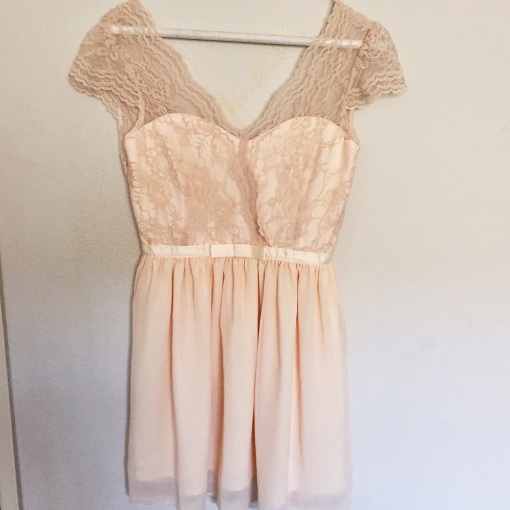 Peach Ballerina / Babydoll Lace Dress