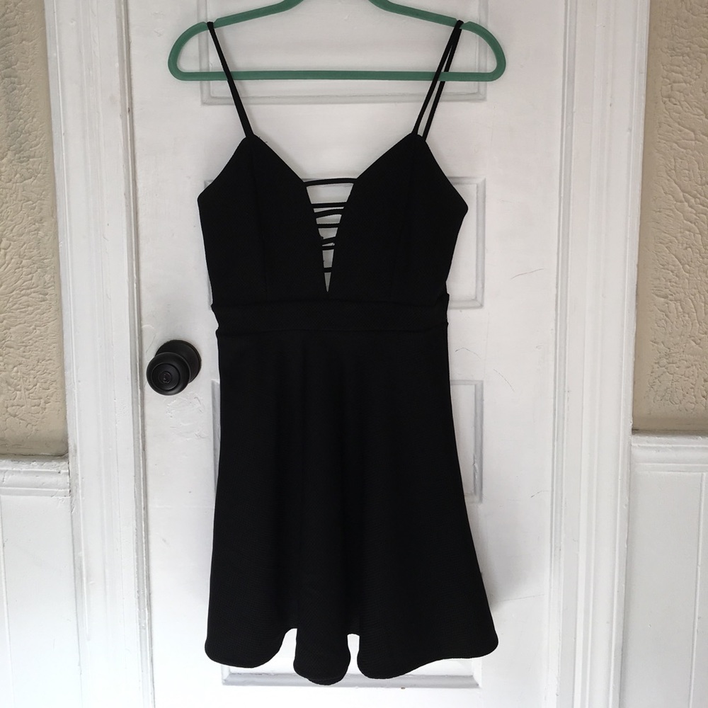 Sexy, black, v-cut dress, size M!
