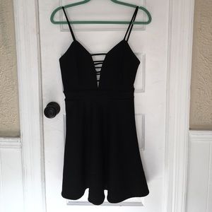 Sexy, black, v-cut dress, size M!