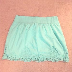 Maurice's Mint Green Elastic waisted Skirt w/Lace