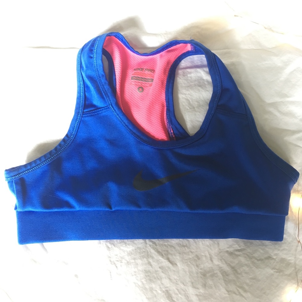 Nike girls blue and pink sports bra