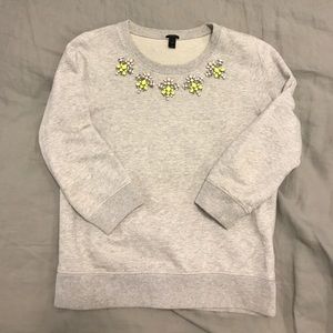 J. Crew Embellished Sweatshirt Top