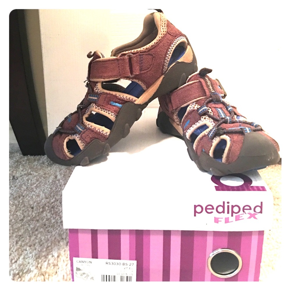 Pediped Brown and Blue Boys Sandals
