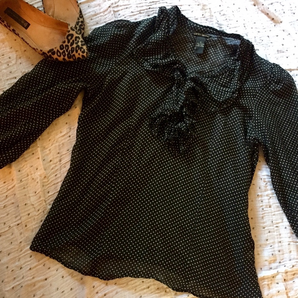 Lucky brand Silk/Cotton ruffled blouse!