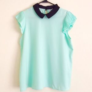 🌸LAST DROP ELLE Pleated Flutter Top S LIKE NEW