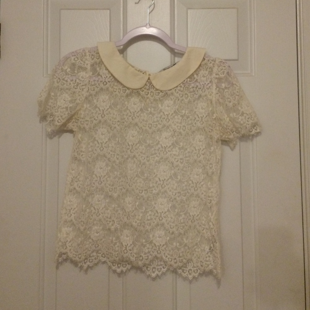 cream lace top