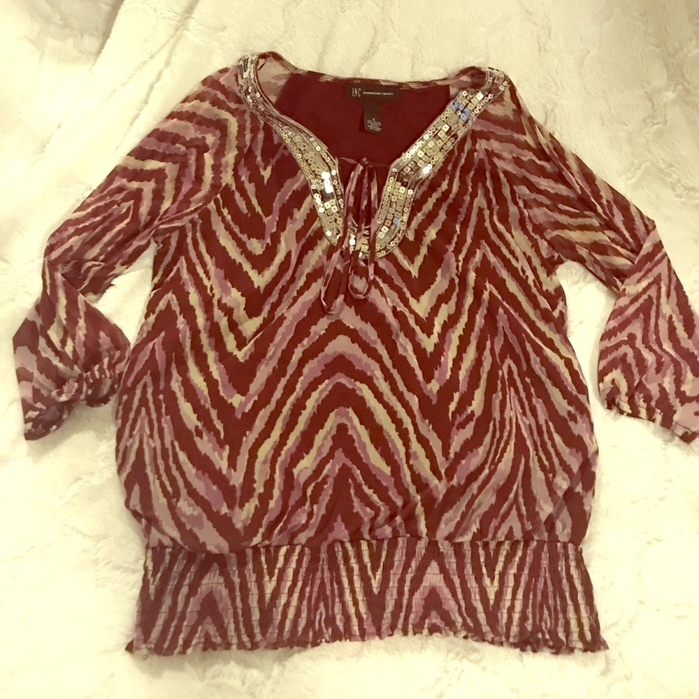 Purple evening shirt with silver sequins
