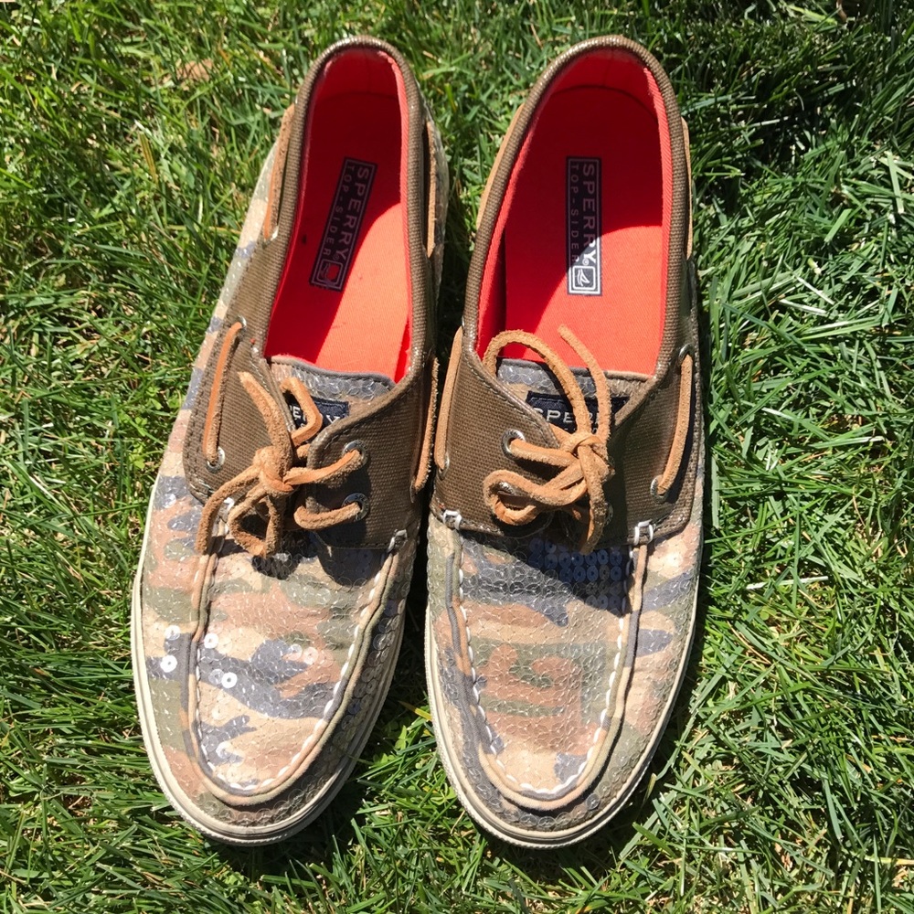 Camo Sequin Sperry Boat shoes