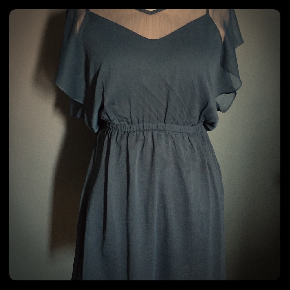 Express teal blue dress