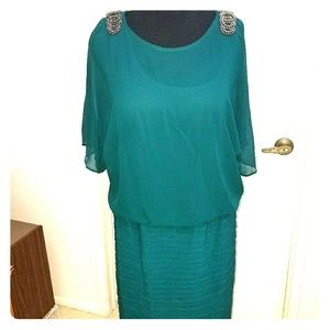 Fabulous teal green cocktail dress