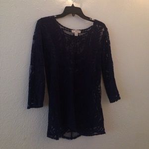 Lace navy blue shirt