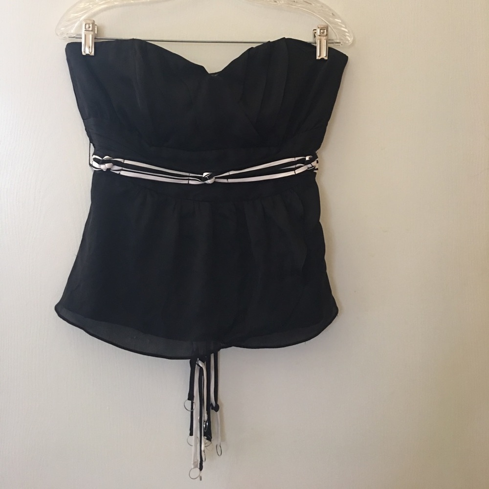 Silk boustier top, boning in bust, cummerbund/belt