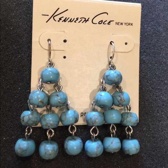 NWT Kenneth Cole Chandelier Turquoise Earrings - Picture 1 of 2
