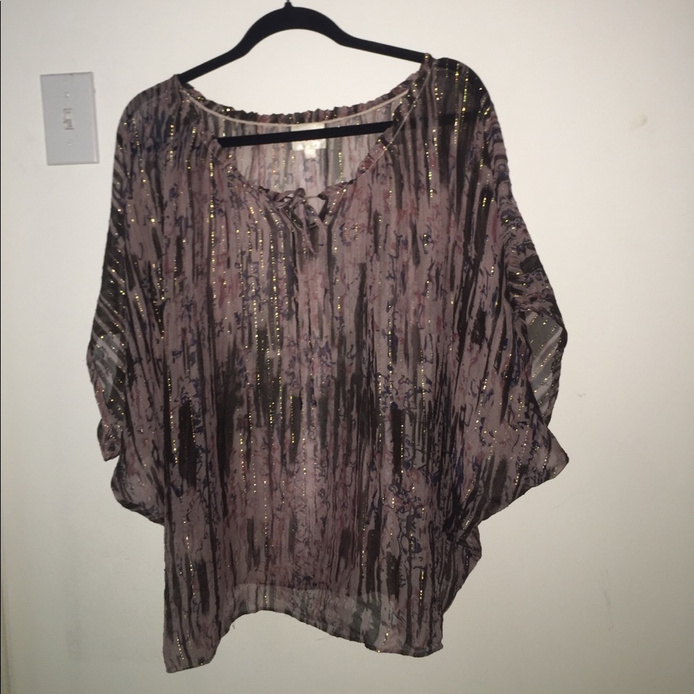 Sheer tunic with gold detailing