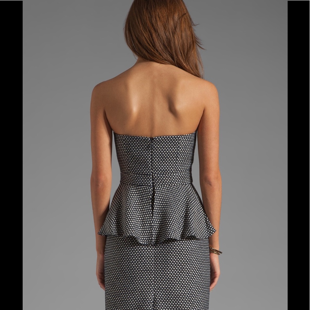 Shoshanna Natalya Strapless Peplum Dress in Black - Picture 5 of 8