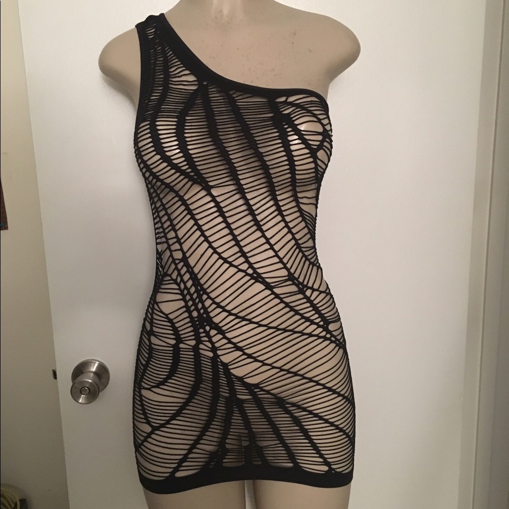Black spider net club dress - ONE SIZE