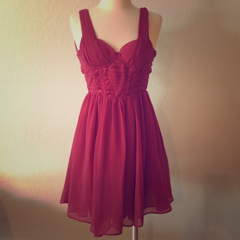 H&M mauve pleated short dress size 32/2