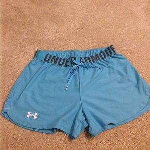 Under Armour baby blue running shorts