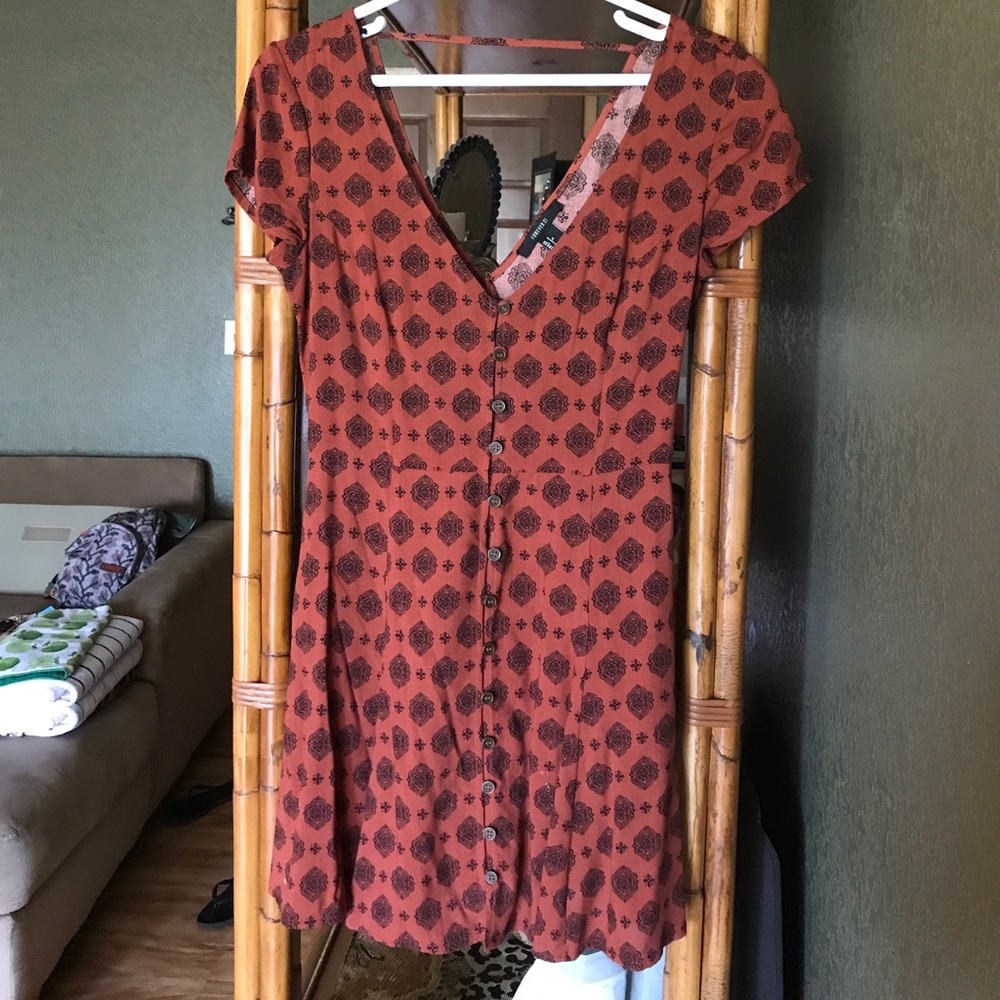 Boho button down mini dress