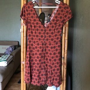 Boho button down mini dress