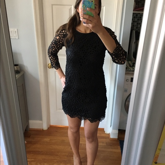 Zara Black Raglan Lace Dress - Picture 3 of 4