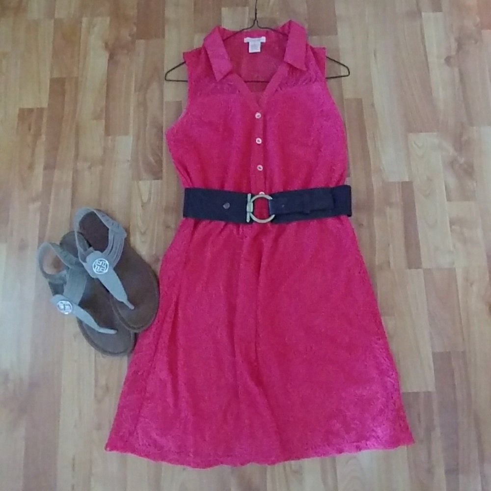 Red lace dress