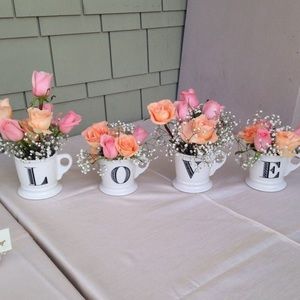 Anthropologie initial mugs (L, O, V, E)