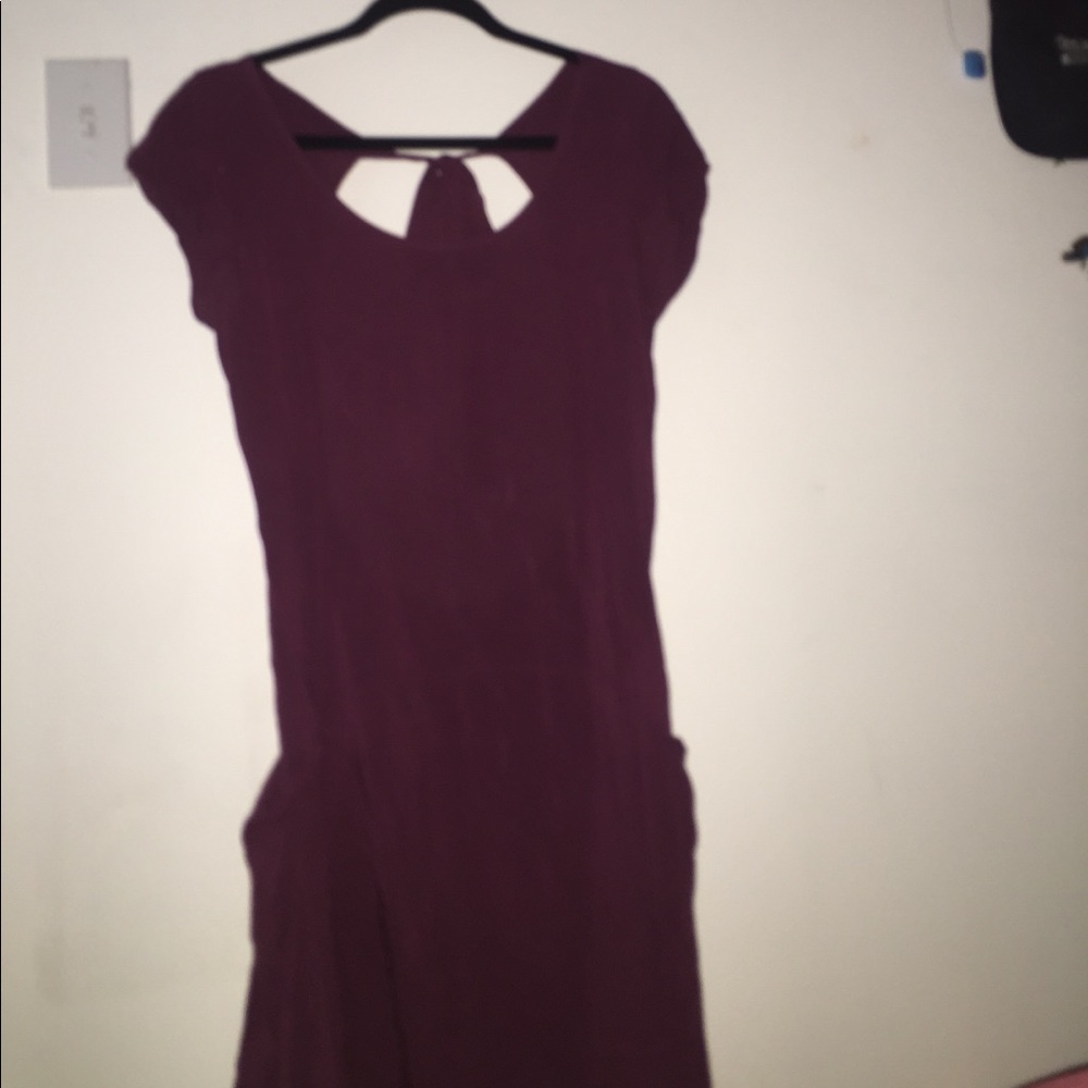 Maroon T shirt dress