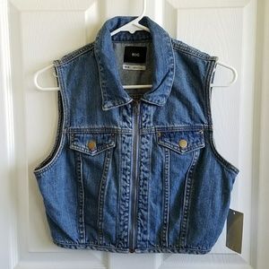NWT BDG Zip Cropped Denim Vest