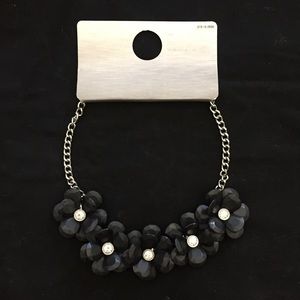 Black Floral Statement Necklace
