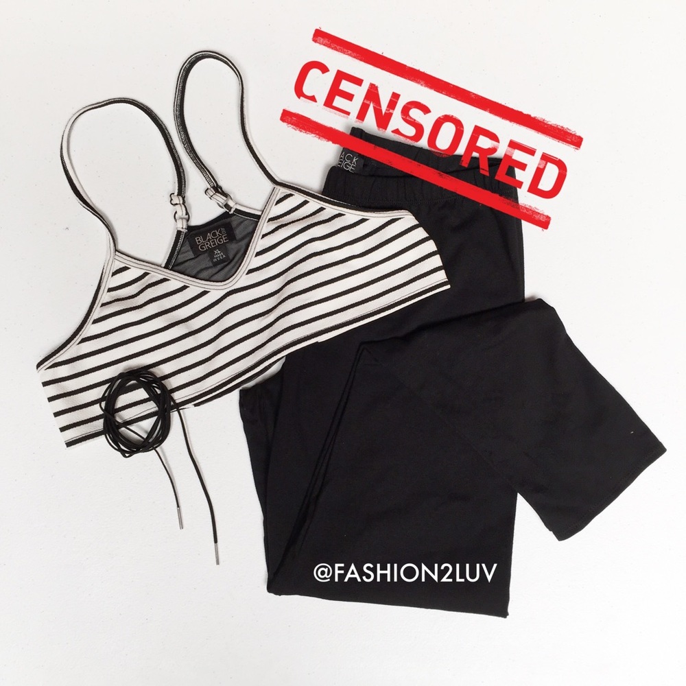 BLACK&WHITE STRIPED SET