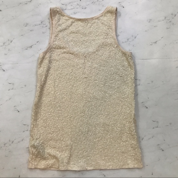 J. Crew // Vintage Cotton Sequin Tank Ivory Blush - Picture 3 of 8