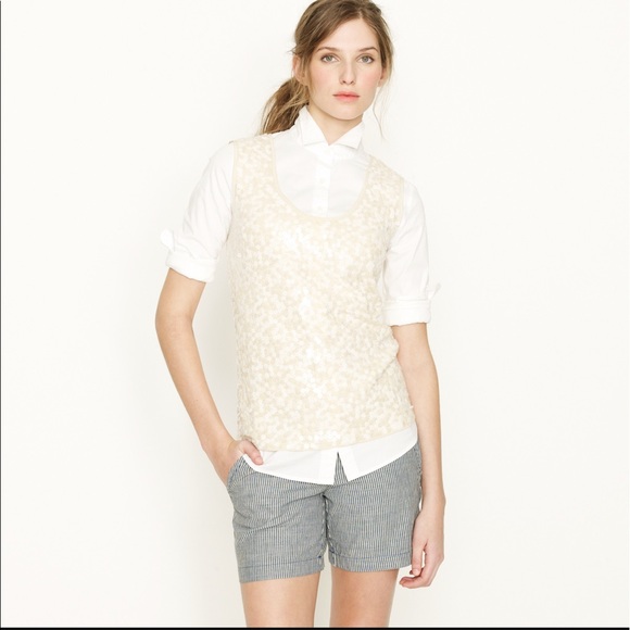 J. Crew // Vintage Cotton Sequin Tank Ivory Blush - Picture 7 of 8