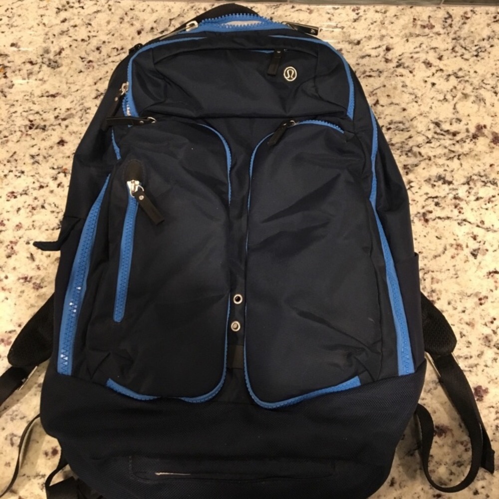 Black/blue lululemon backpack