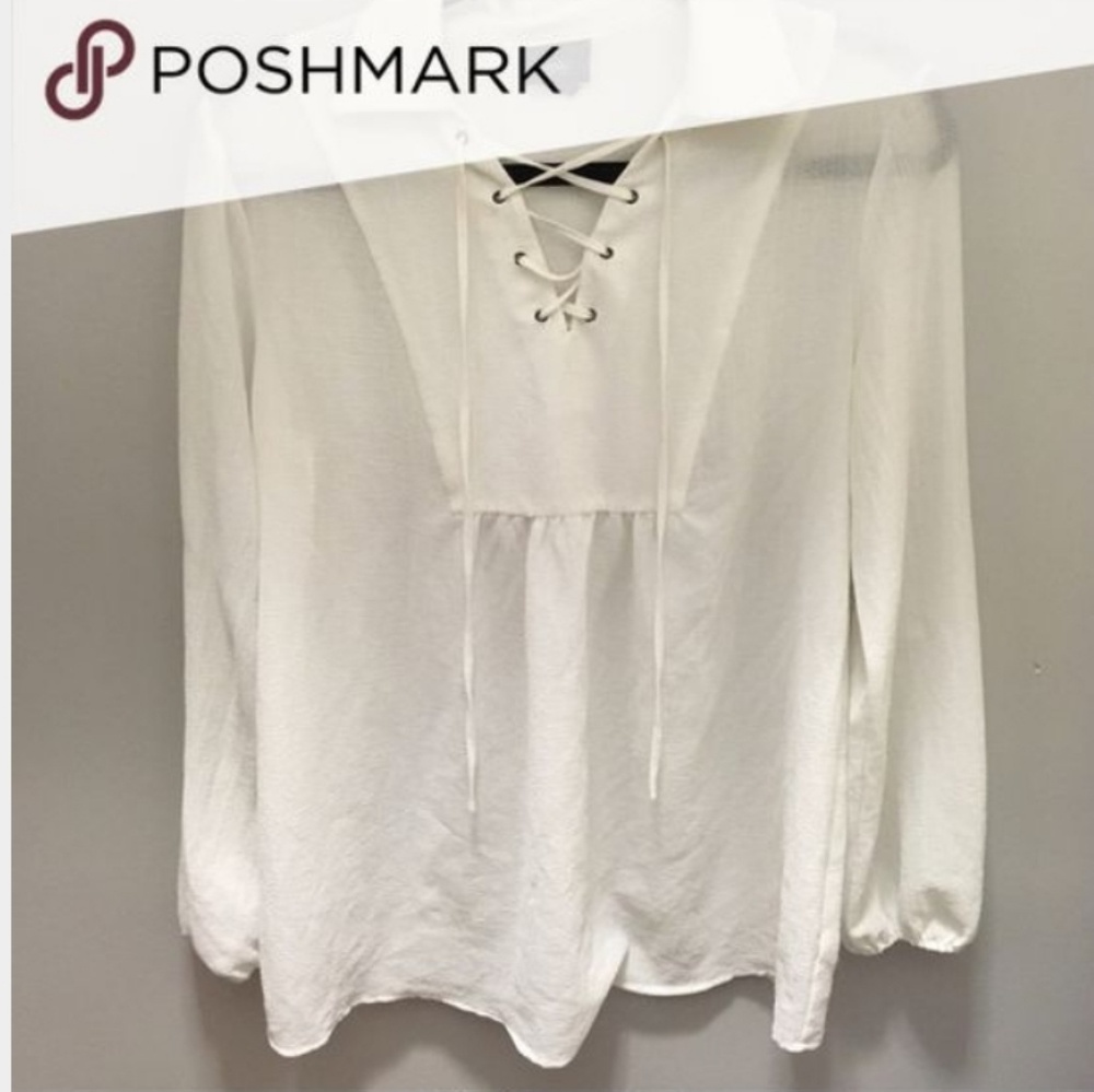 Mossimo Lace-Up Blouse